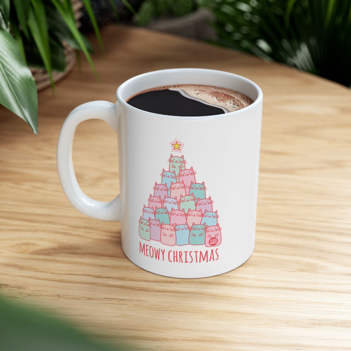Meowy Christmas Cat Mug for Festive Holiday Cheer