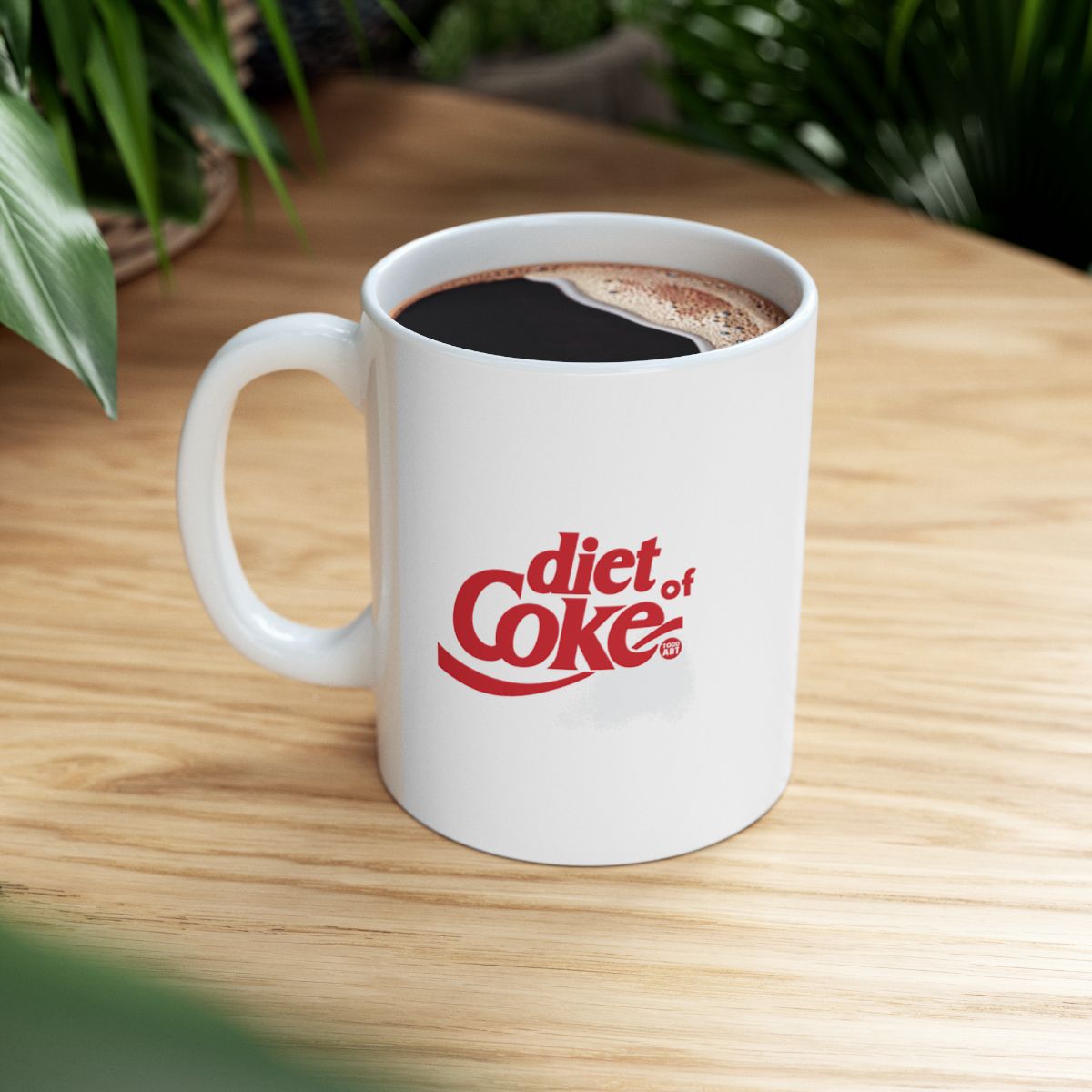 Classic White Diet Coke Logo Mug for Beverage Lovers