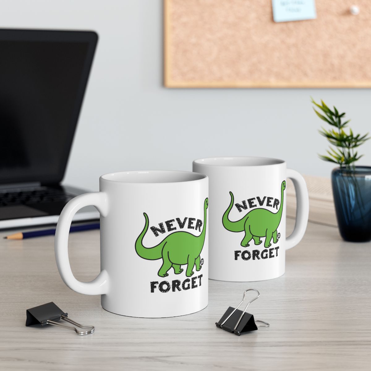 Never Forget Dinosaur Design Mug for Coffee and Tea