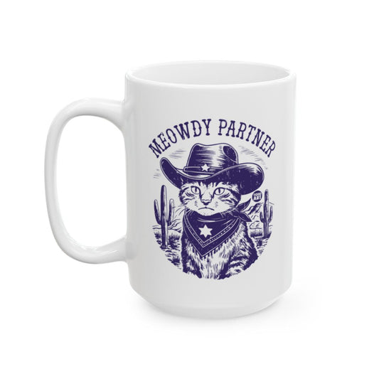 Meowdy Partner Cowboy Cat Mug for Cat Lovers