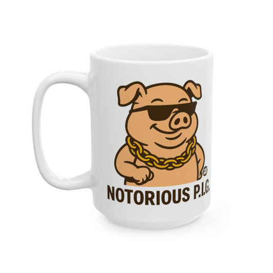 Notorious P.I.G. Cool Pig Cartoon with Sunglasses Mug