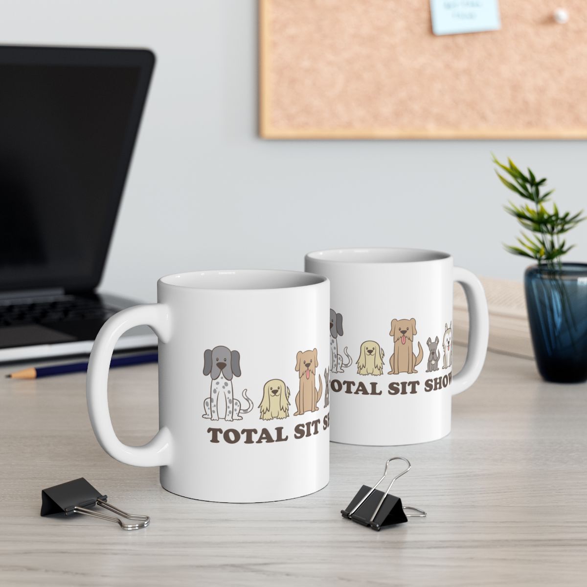 Total Sit Show Dog Lover Ceramic Coffee Mug Set