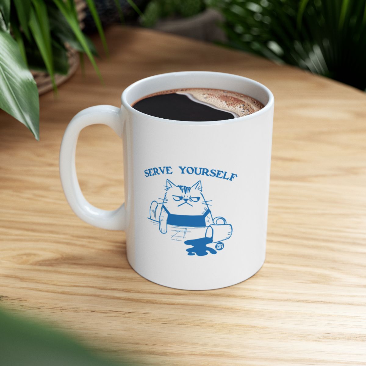Serve Yourself Cat Print Coffee Mug product