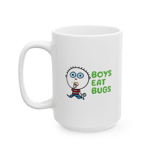 Boys Eat Bugs Fun Coffee Mug for Kids and Adults