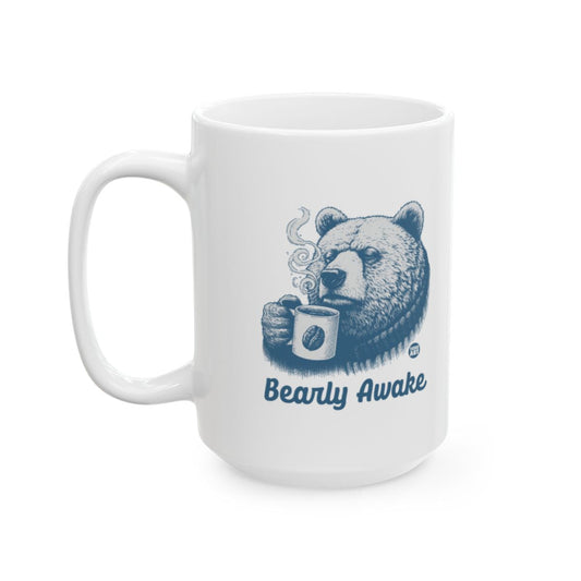 Bearly Awake Coffee Mug with Sleeping Bear Design