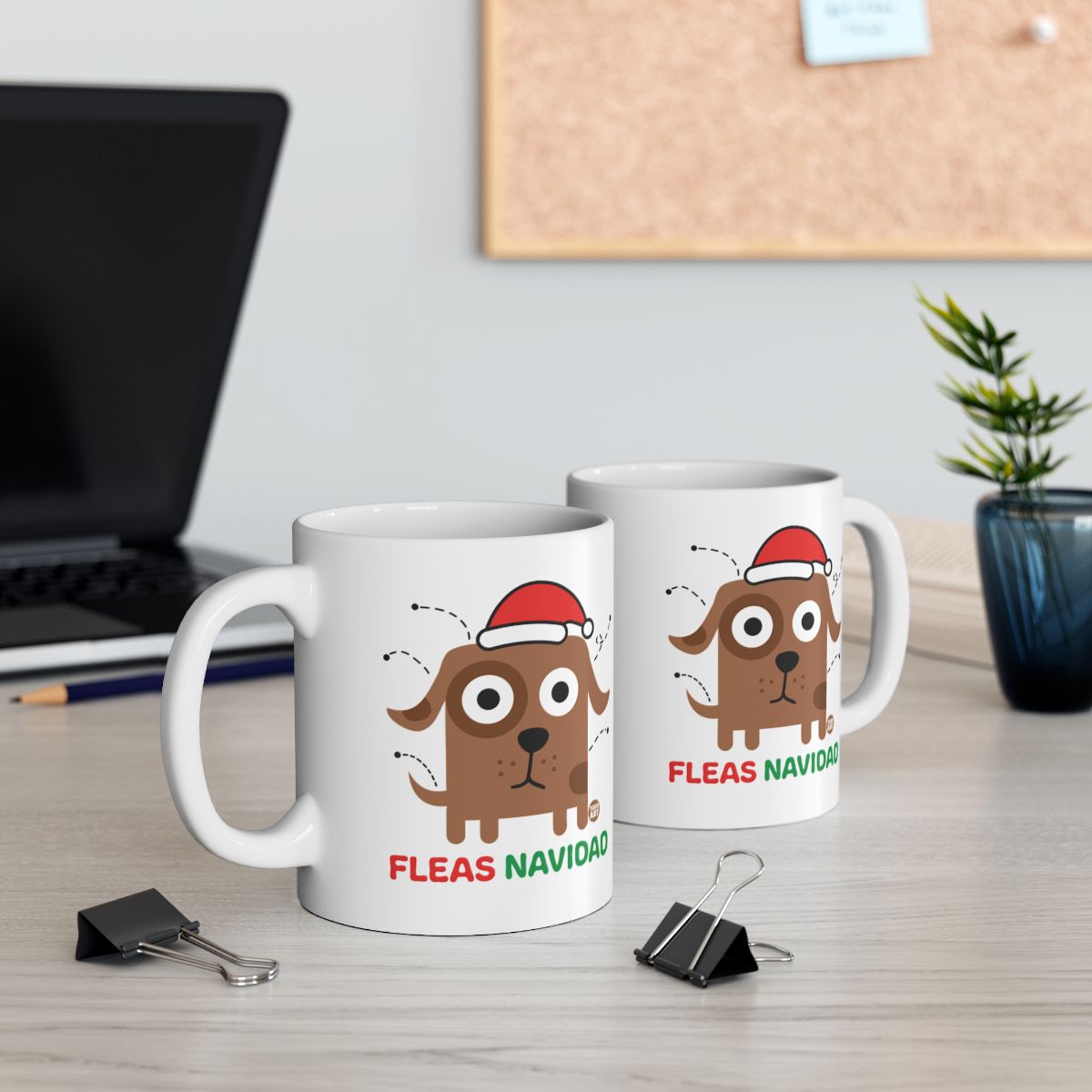 Fleas Navidog Christmas Cartoon Mug 11oz Coffee Tea Cup