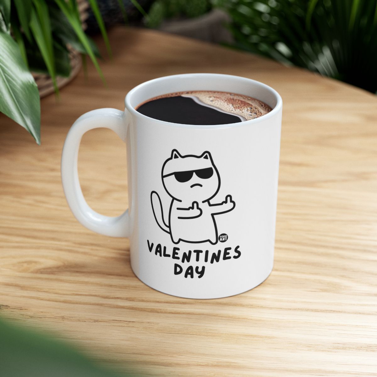 Cool Cat Valentines Day Mug with fun design
