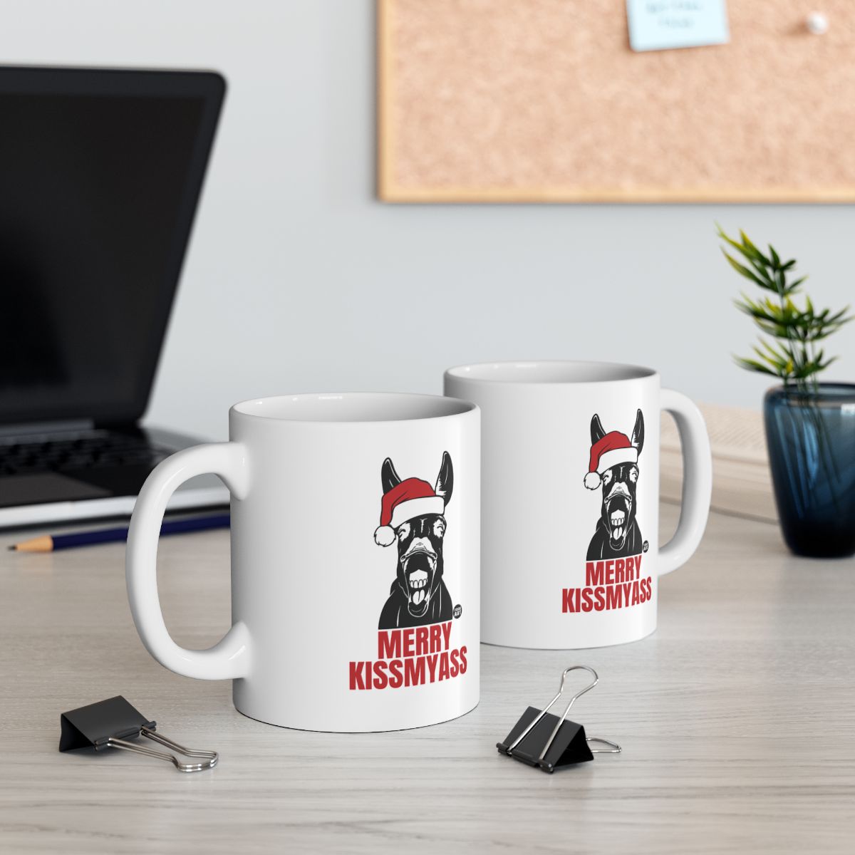 Merry Kiss My Ass Gift Mug for Christmas Fun