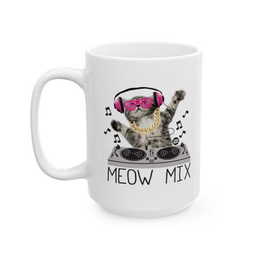 Cool Cat DJ Mug with Colorful Headphones Fun Design