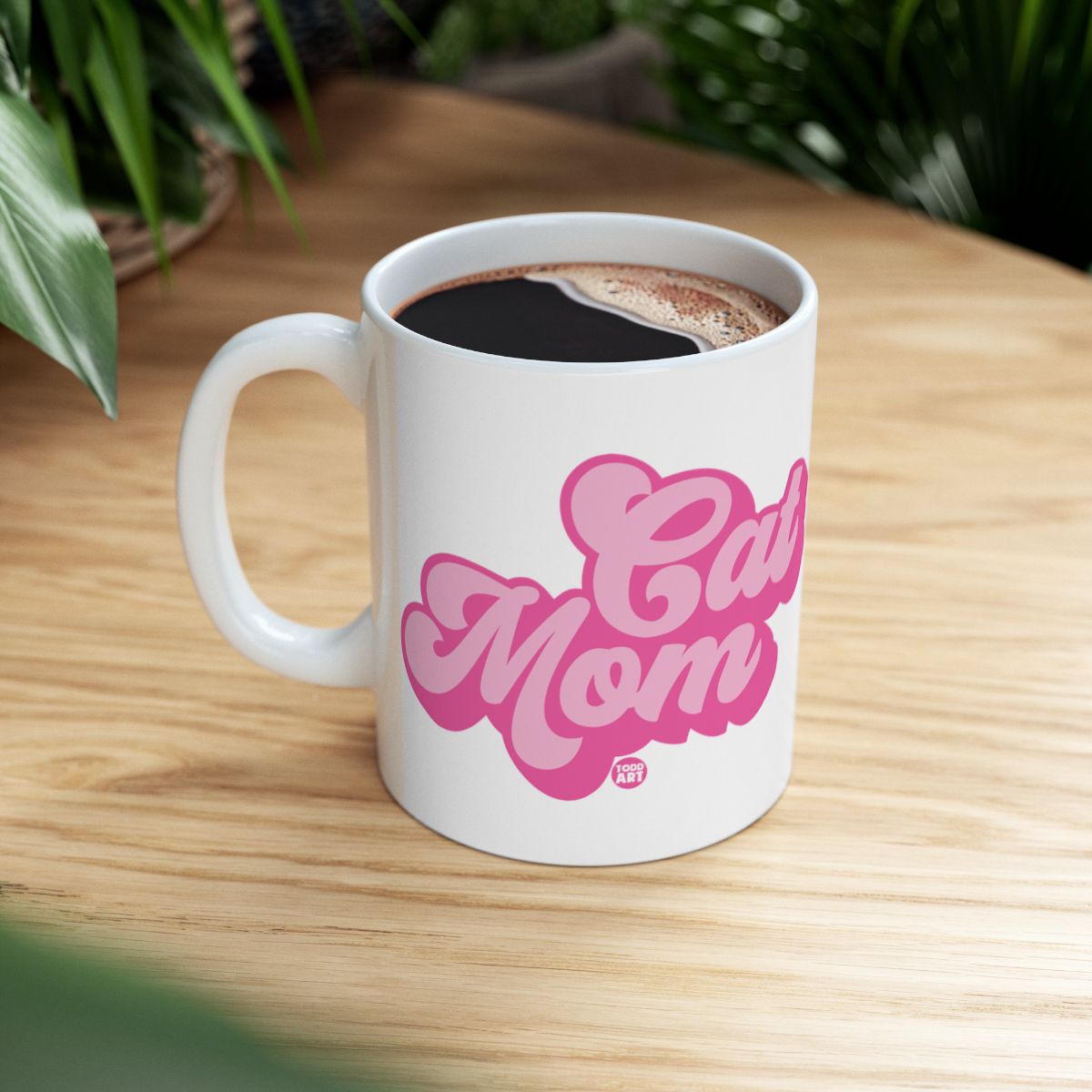 Cat Mom Pink Lettering Ceramic Mug Product