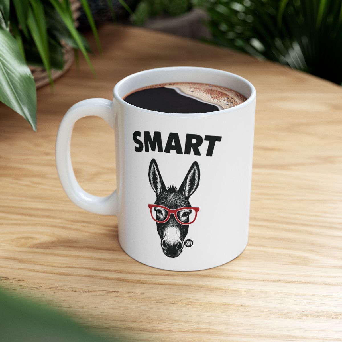 Clever Donkey with Glasses Smart Mug Design