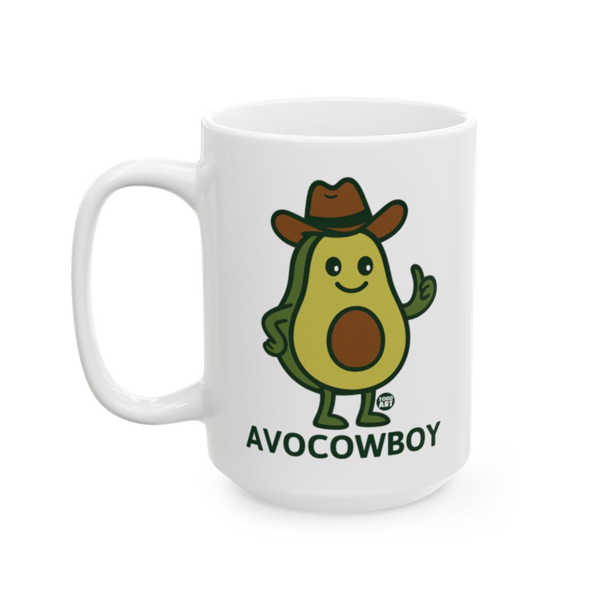 Avocado Cowboy Graphic Design Coffee Mug