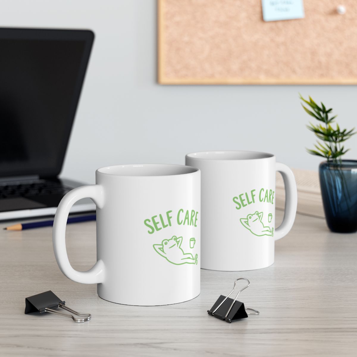 Self Care Relaxing Cat Illustration Design Mug
