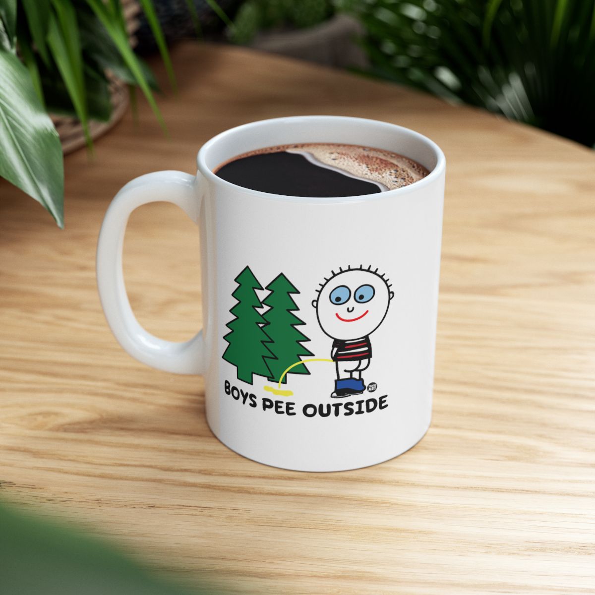 Boys Pee Outside Fun Novelty Coffee Mug Product