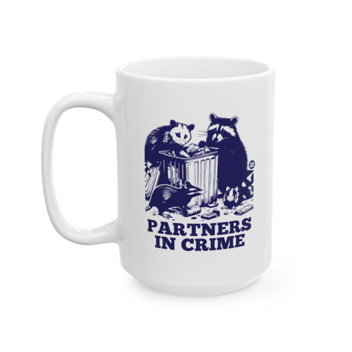 Partners In Crime Raccoon and Panda mug