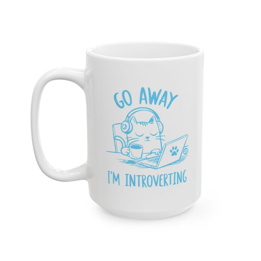 Go Away I'm Introverting Cat Coffee Mug Product