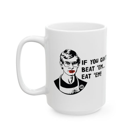 If You Can't Beat 'Em Eat 'Em Mug with Retro Art Design