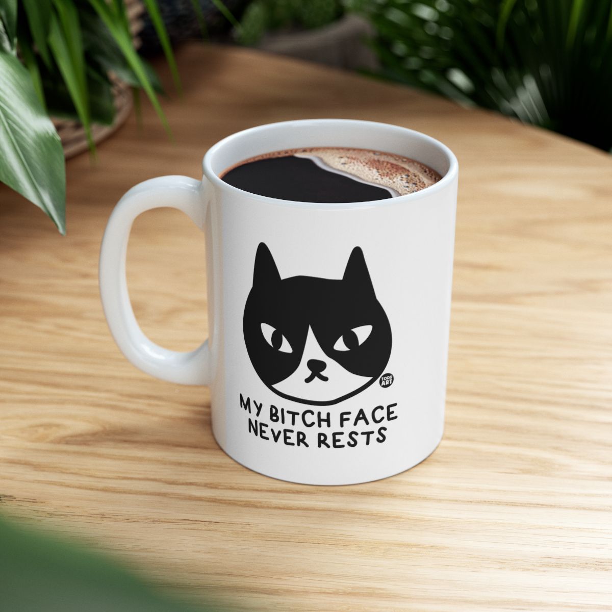 My Bitch Face Never Rests Funny Cat Coffee Mug