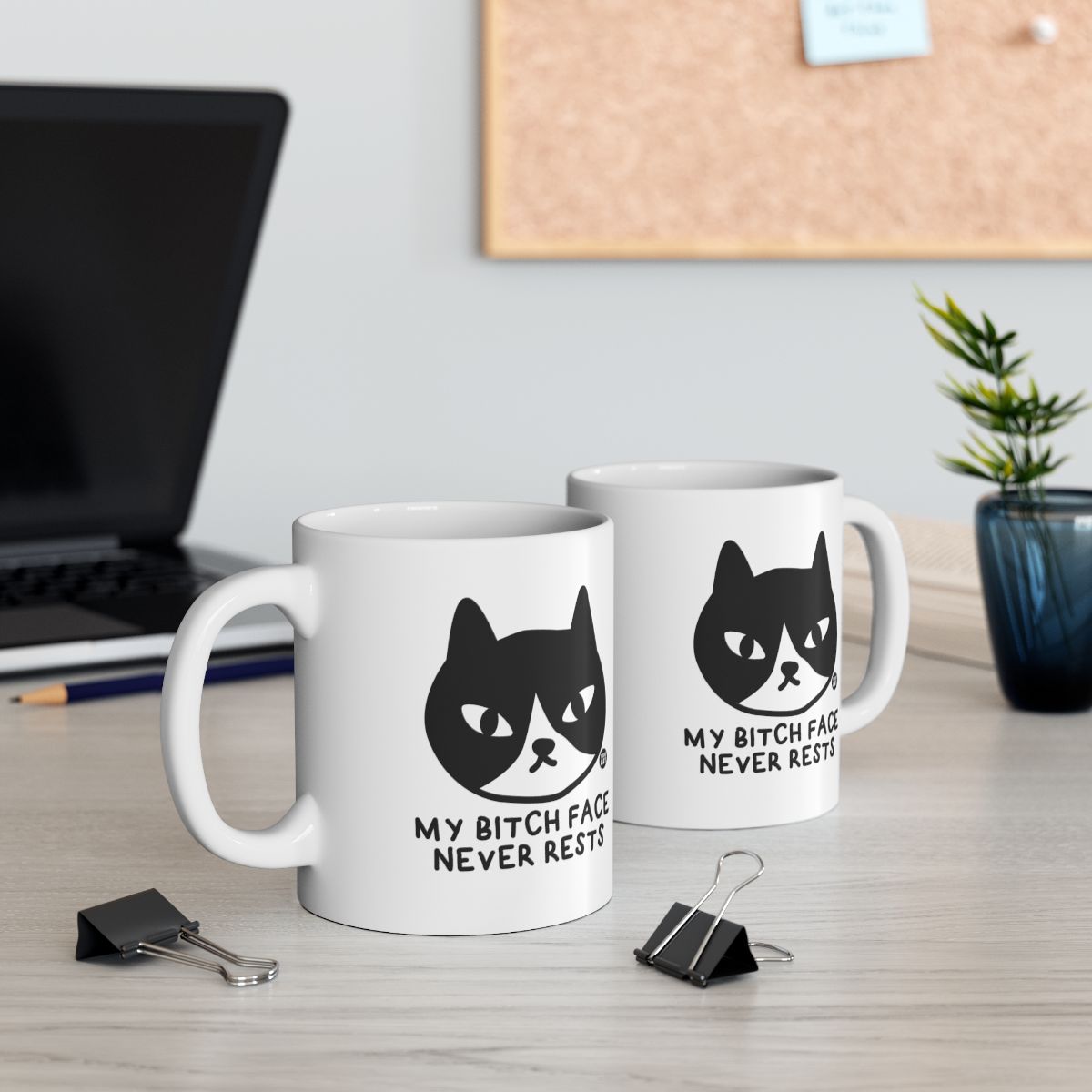 My Bitch Face Never Rests Funny Cat Mug for Home Office