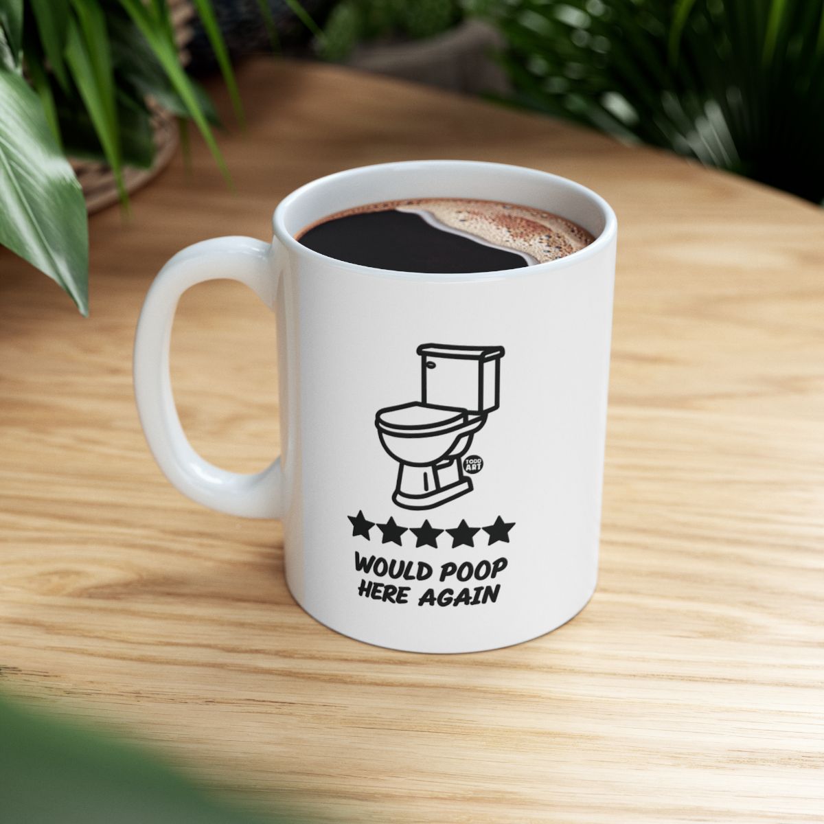 Would Poop Here Again Funny Strong Star Rating Mug
