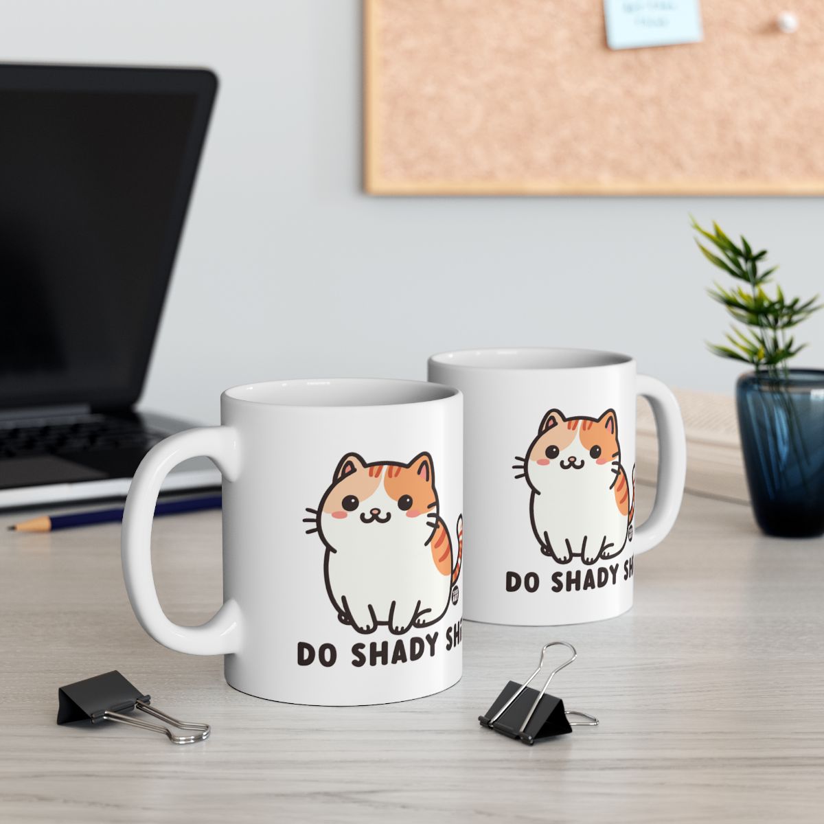 Cute Do Shady Sh*t Cat Mug for Cat Lovers Office Desk