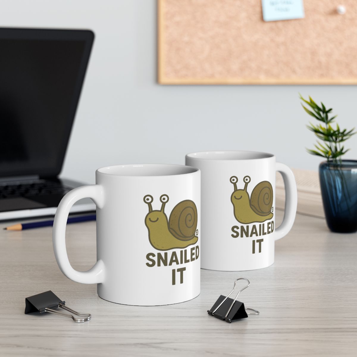 Snailed It Snail Design White Ceramic Coffee Mug