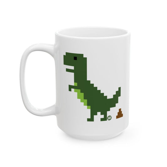 Retro Dinosaur Graphic on Classic White Mug