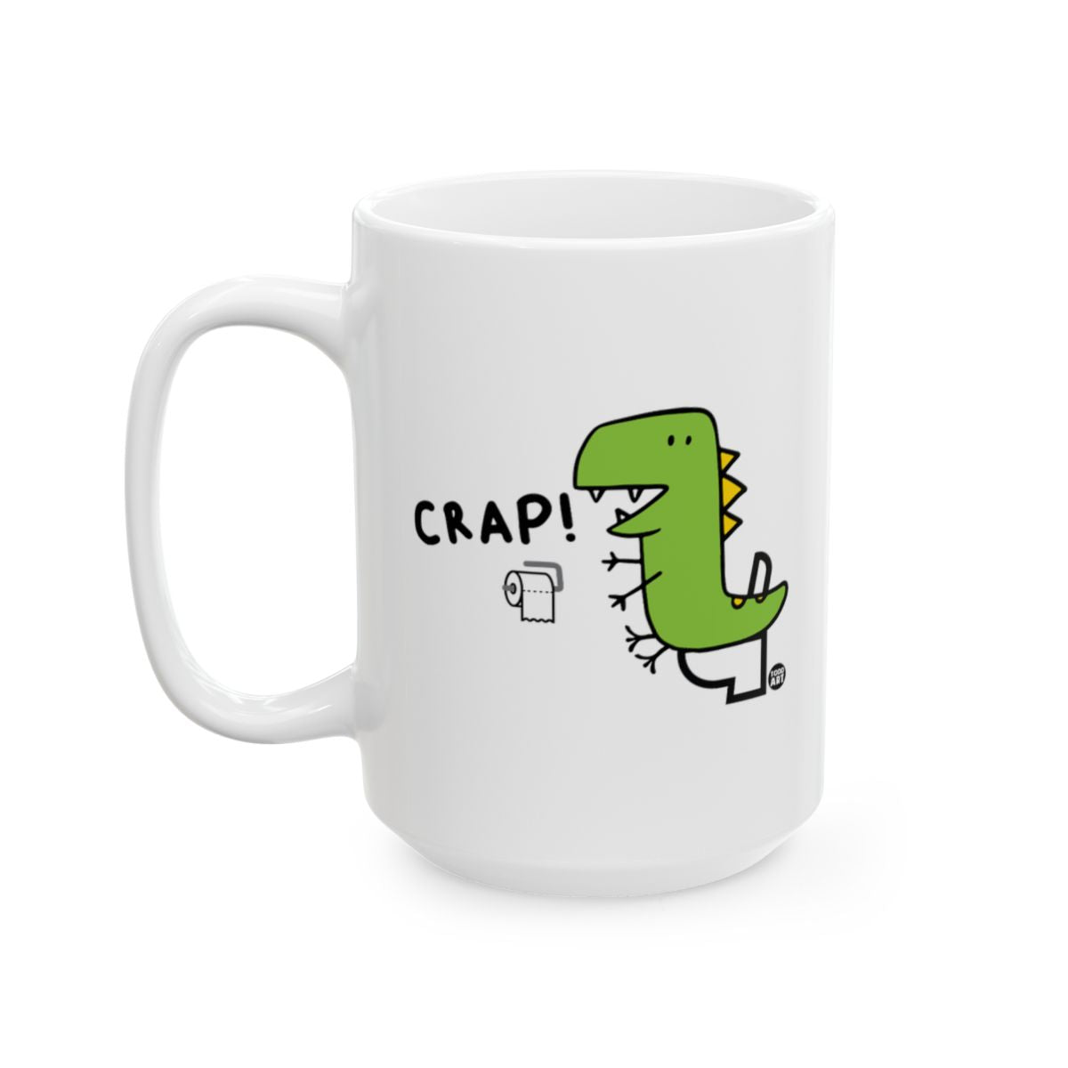 Cartoon Dinosaur Holding Toilet Paper Mug