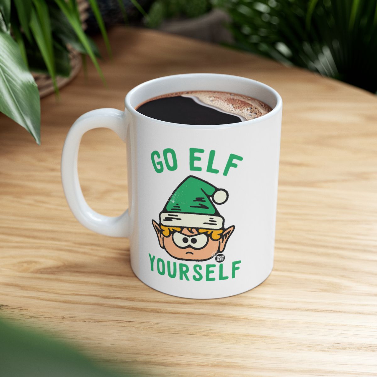 Go Elf Yourself Funny Christmas Quote Mug