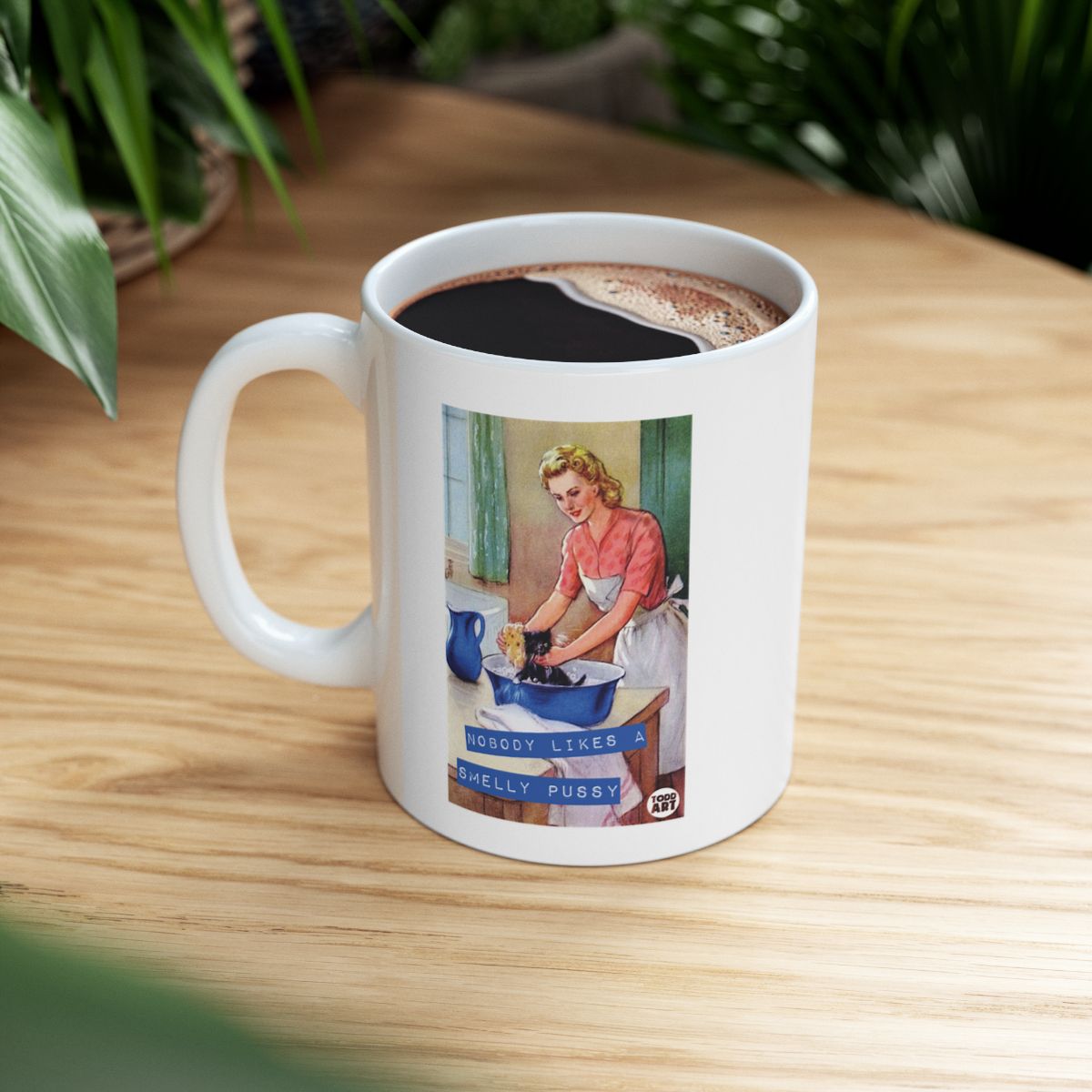 Funny Retro Style Mug with Cheeky Attitude Message