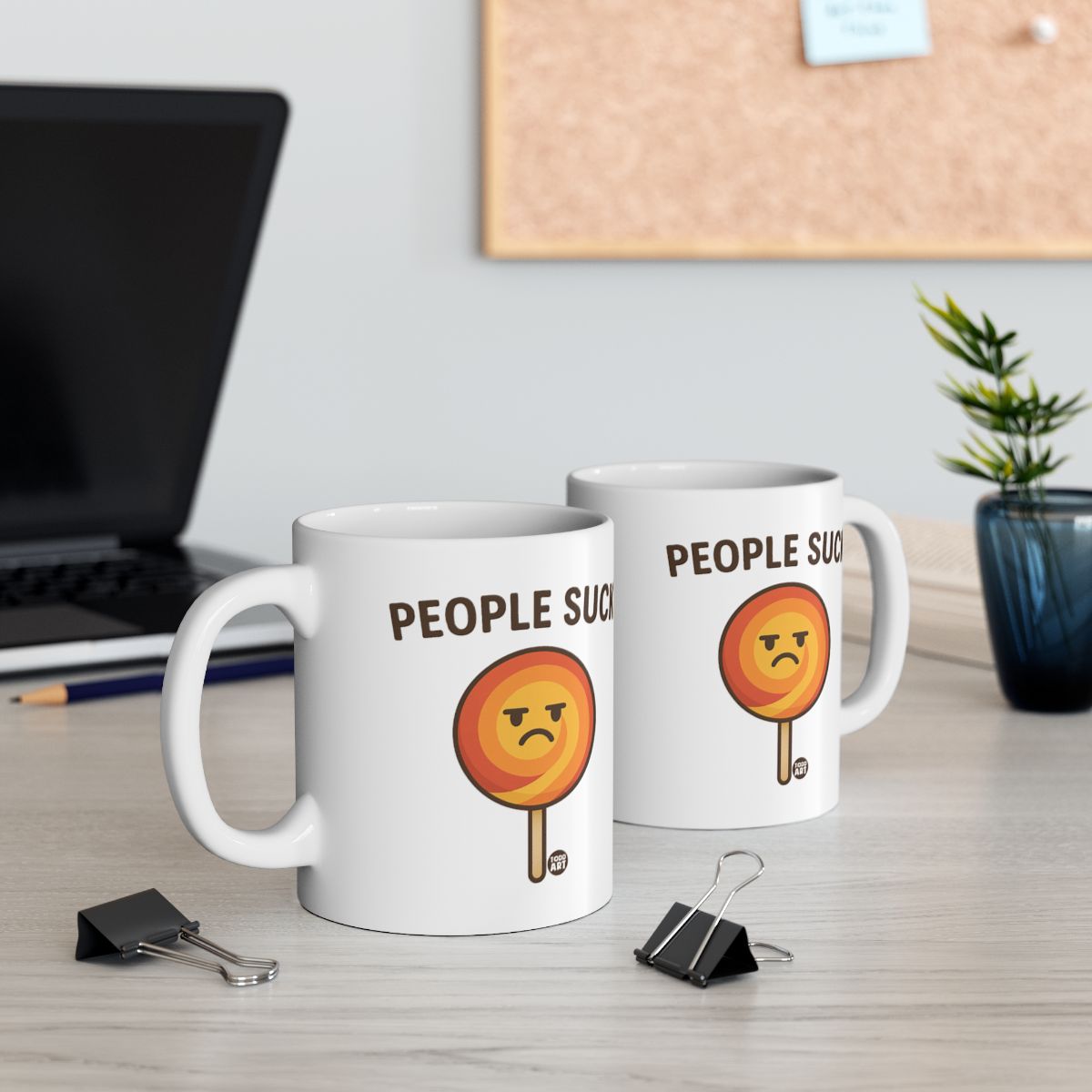 Humorous People Suck Slogan Coffee Mug For Office