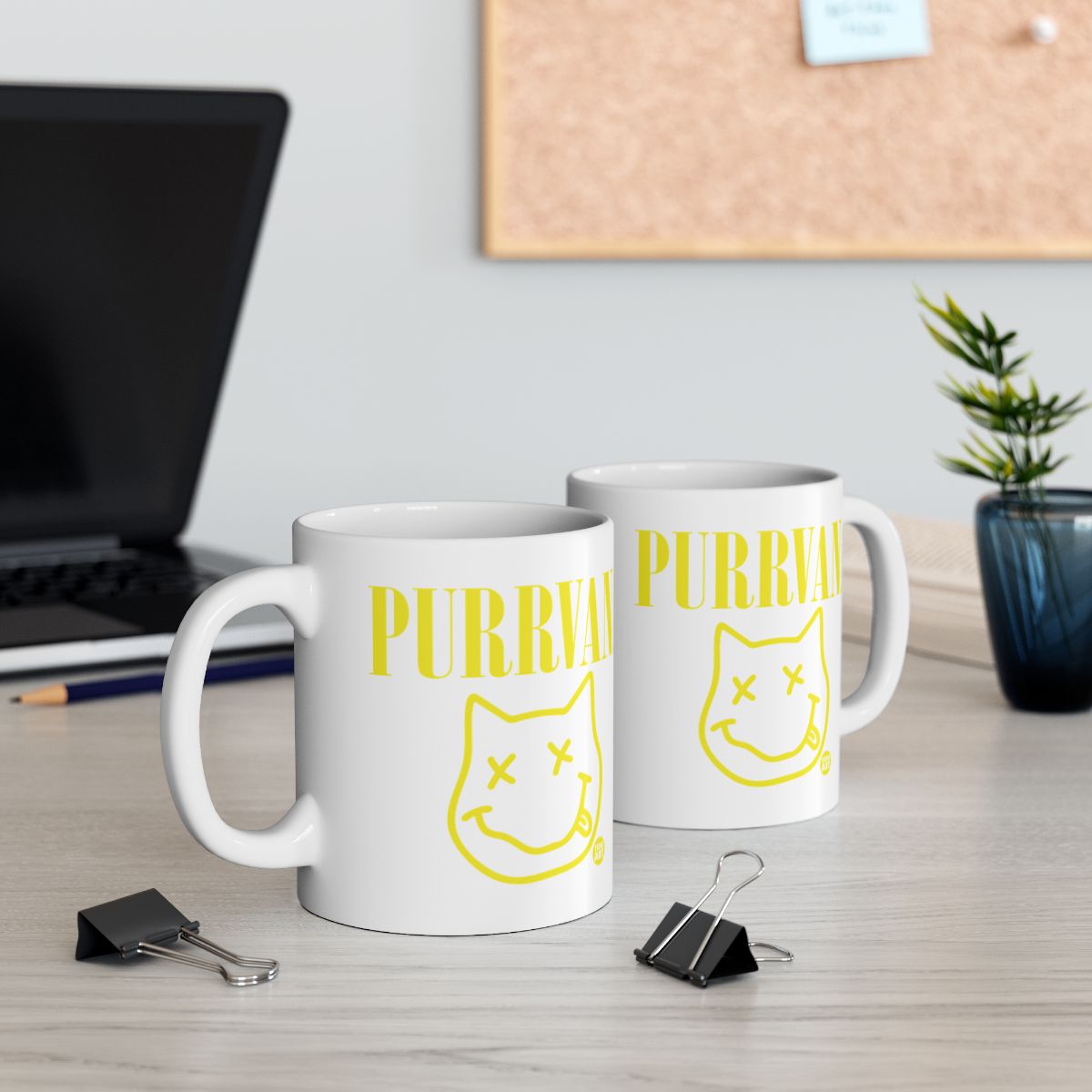Purrvana Cat Face White Mug for Cat Lovers Gift