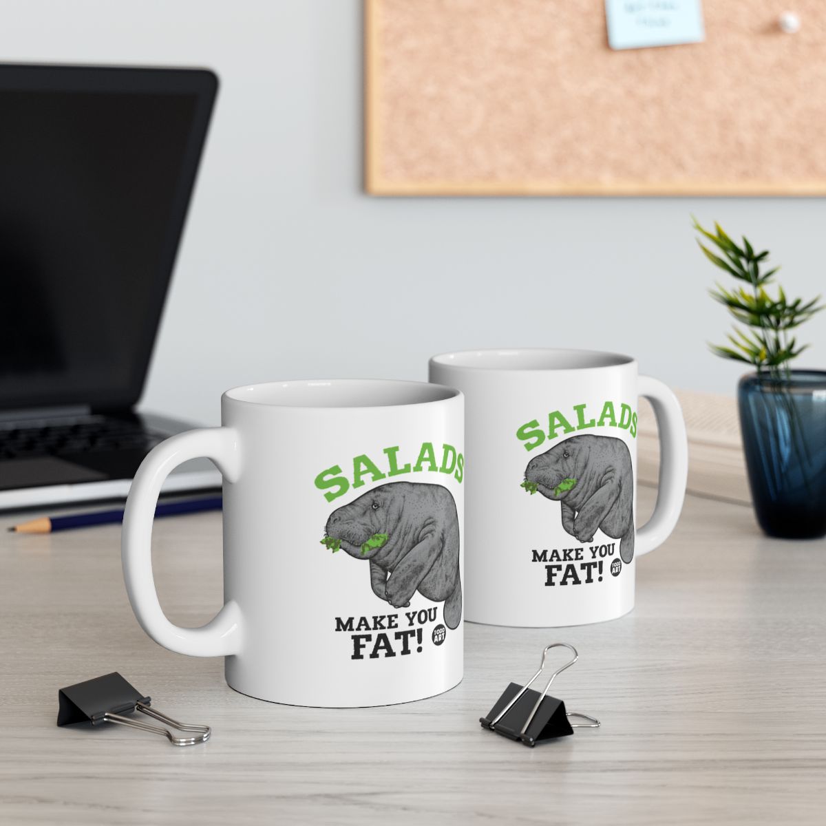 Funny Hippo with Salads Make You Fat Coffee Mug