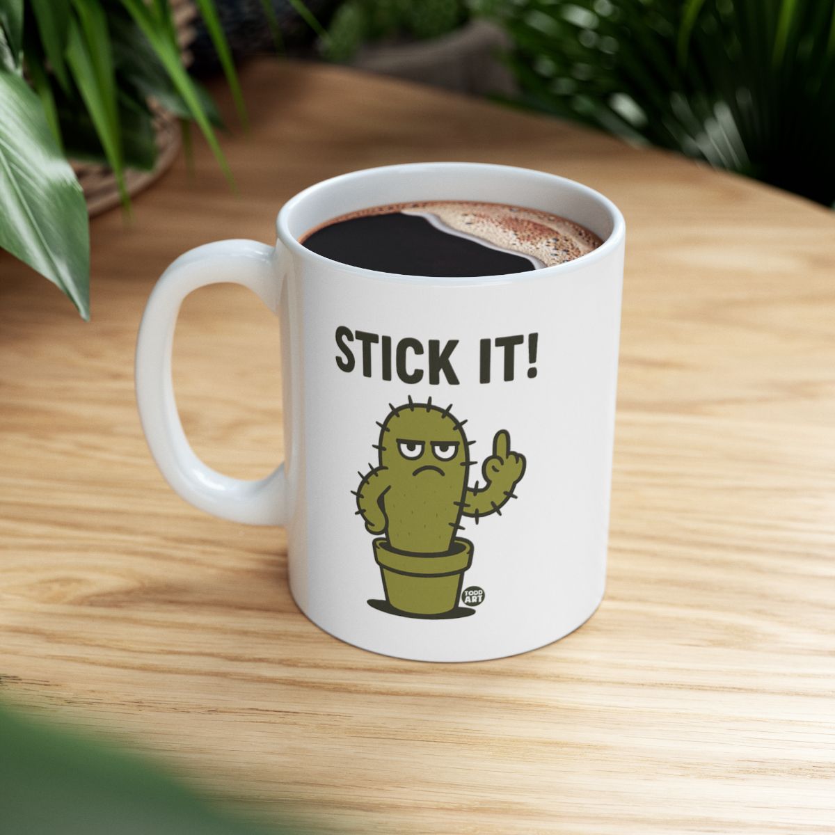 Stick It Cactus Mug with Fun Middle Finger Design