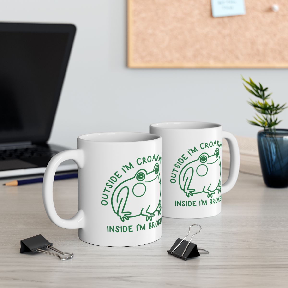 Frog Design I'm Croaking Inside I'm Broken Funny Mug