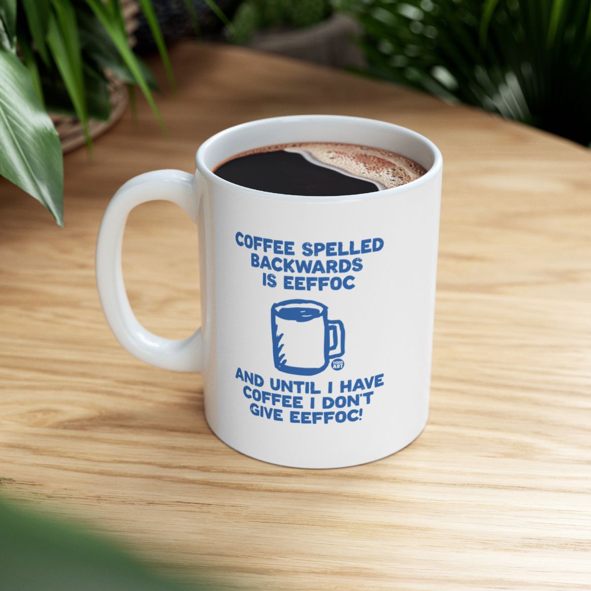 Funny Coffee Spelled Backwards Coffee Mug Product