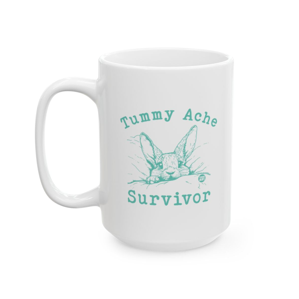 Tummy Ache Survivor Bunny Design Mug for Comfort