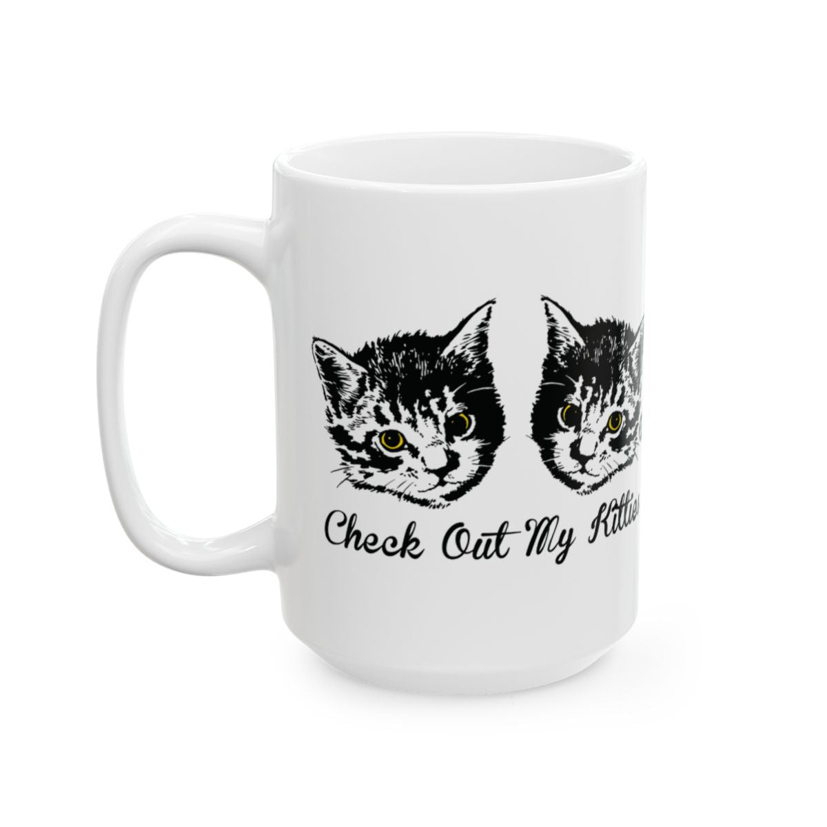Check Out My Kitties adorable cats design mug