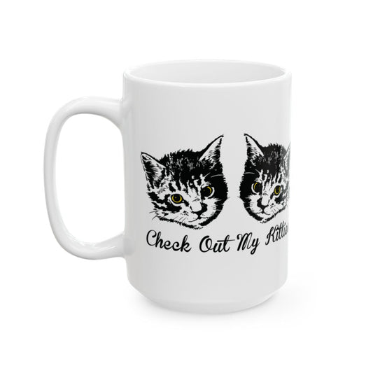 Check Out My Kitties adorable cats design mug