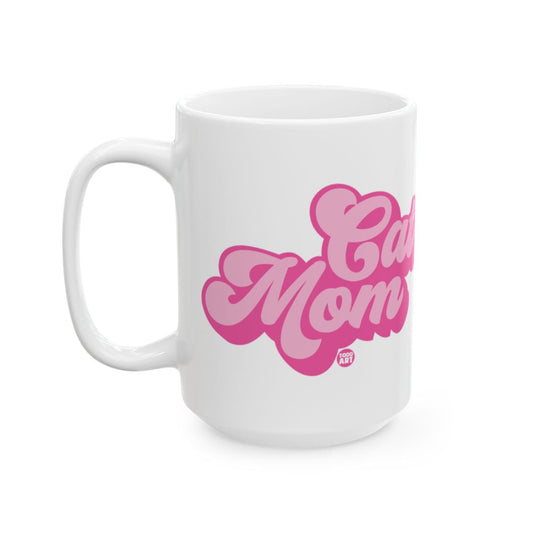 Cute Pink Cat Mom Design Large White Coffee Mug