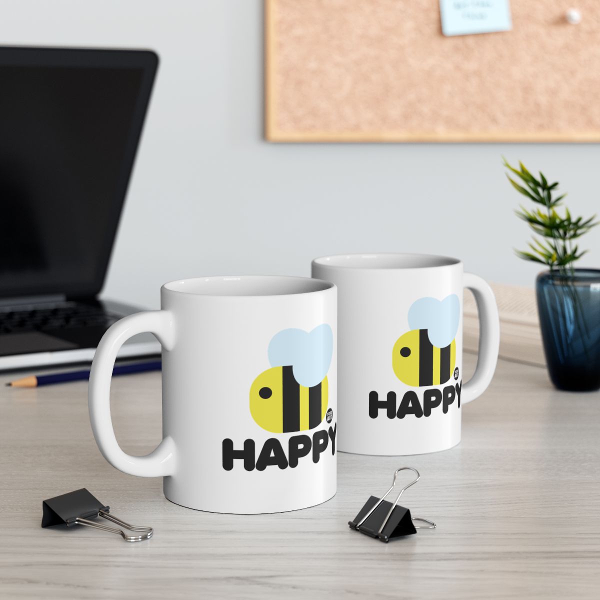 Cheerful Bee Happy Mug Brightens Your Morning