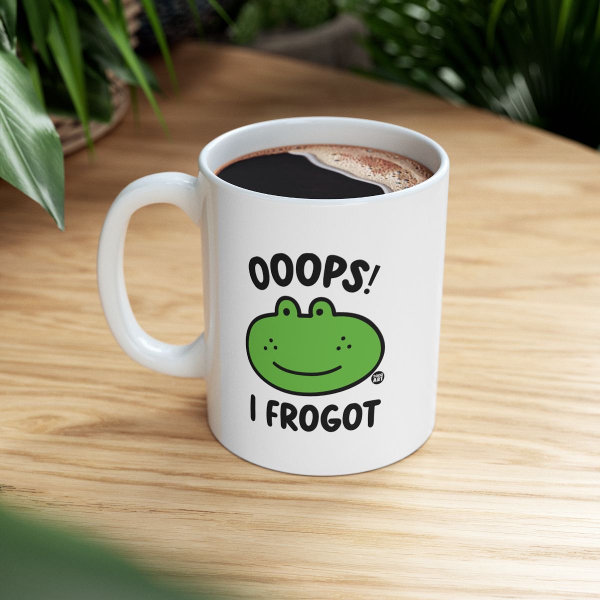 Funny Oops I Frogot Frog Print White Coffee Mug