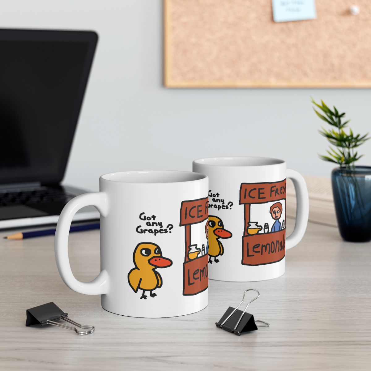 Funny Duck 'Got Any Grapes' White Coffee Mug