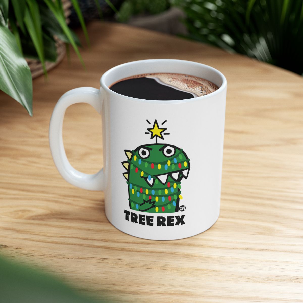 Cute Tree Rex Holiday Design Coffee Mug Product