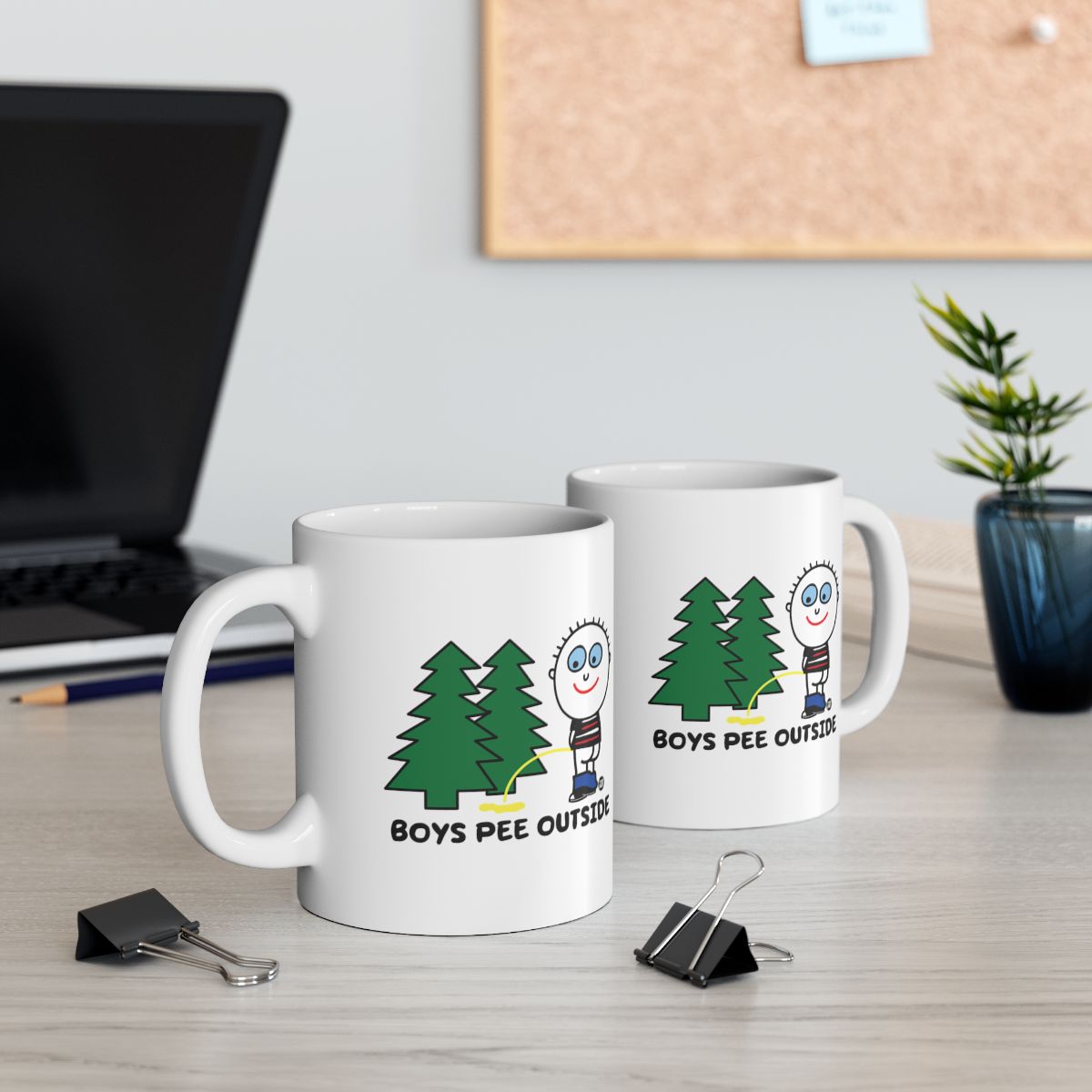 Boys Pee Outside Funny Coffee Mug Gift