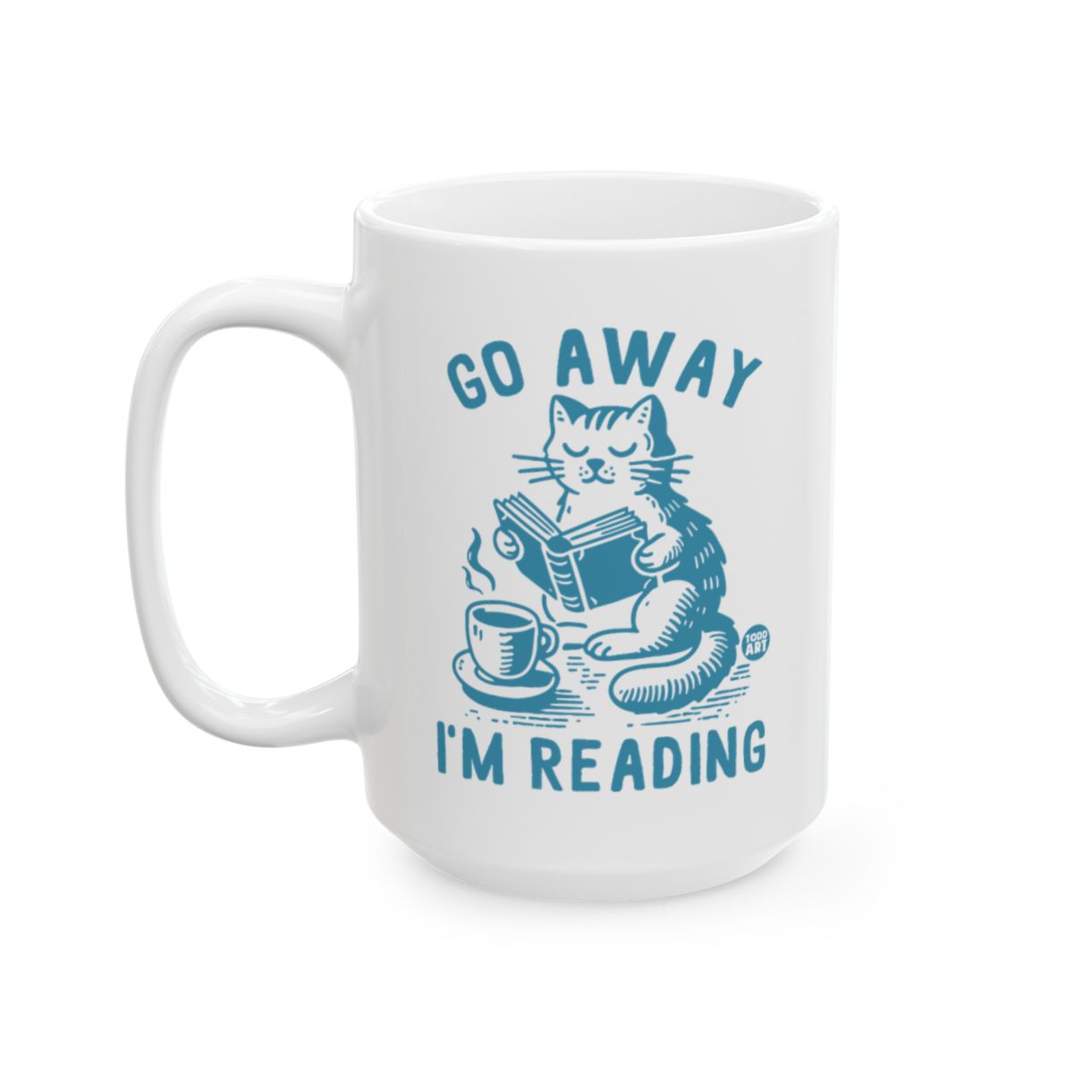 Go Away I'm Reading Cat Mug Fun and Cozy Design