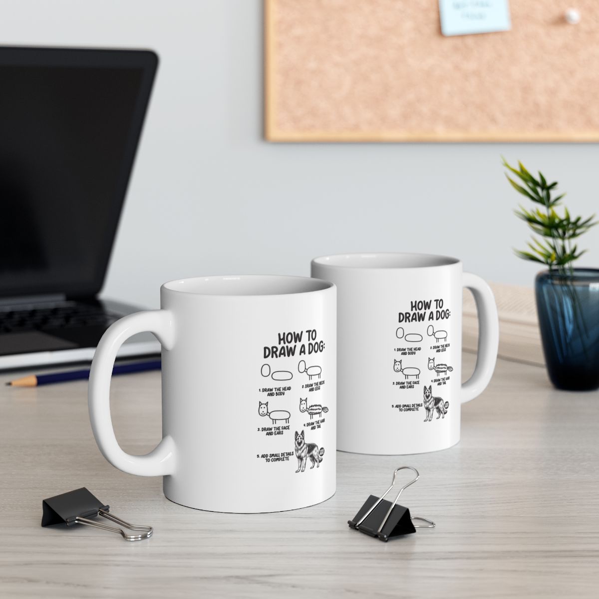 How to Draw a Dog White Graphic Mug office product