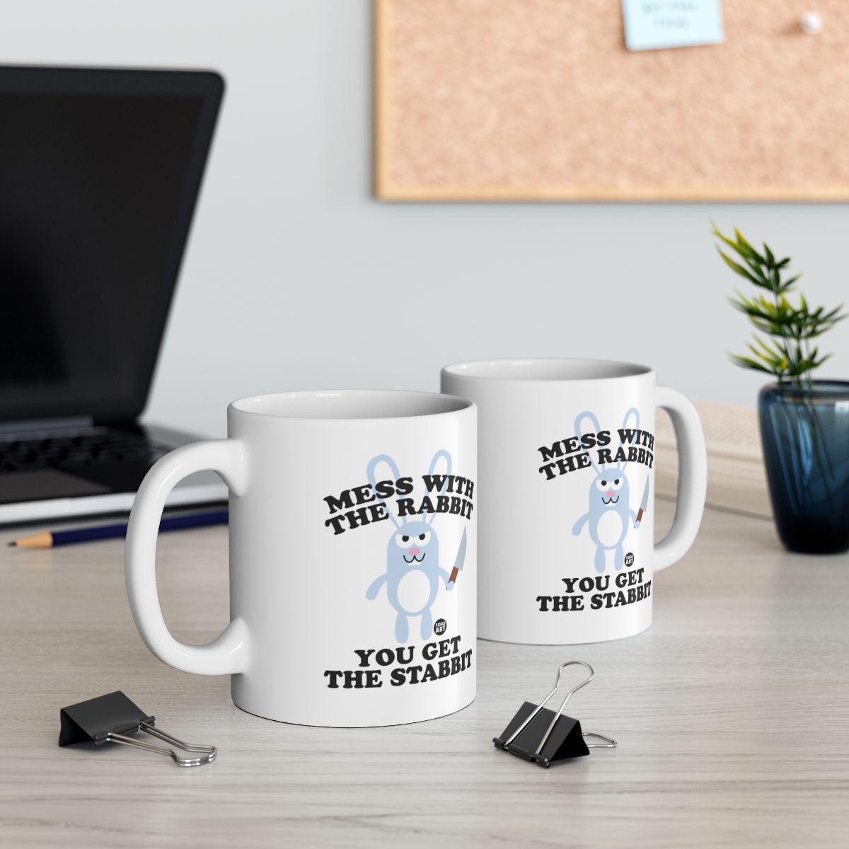 Mess With the Rabbit You Get the Stabbit mug