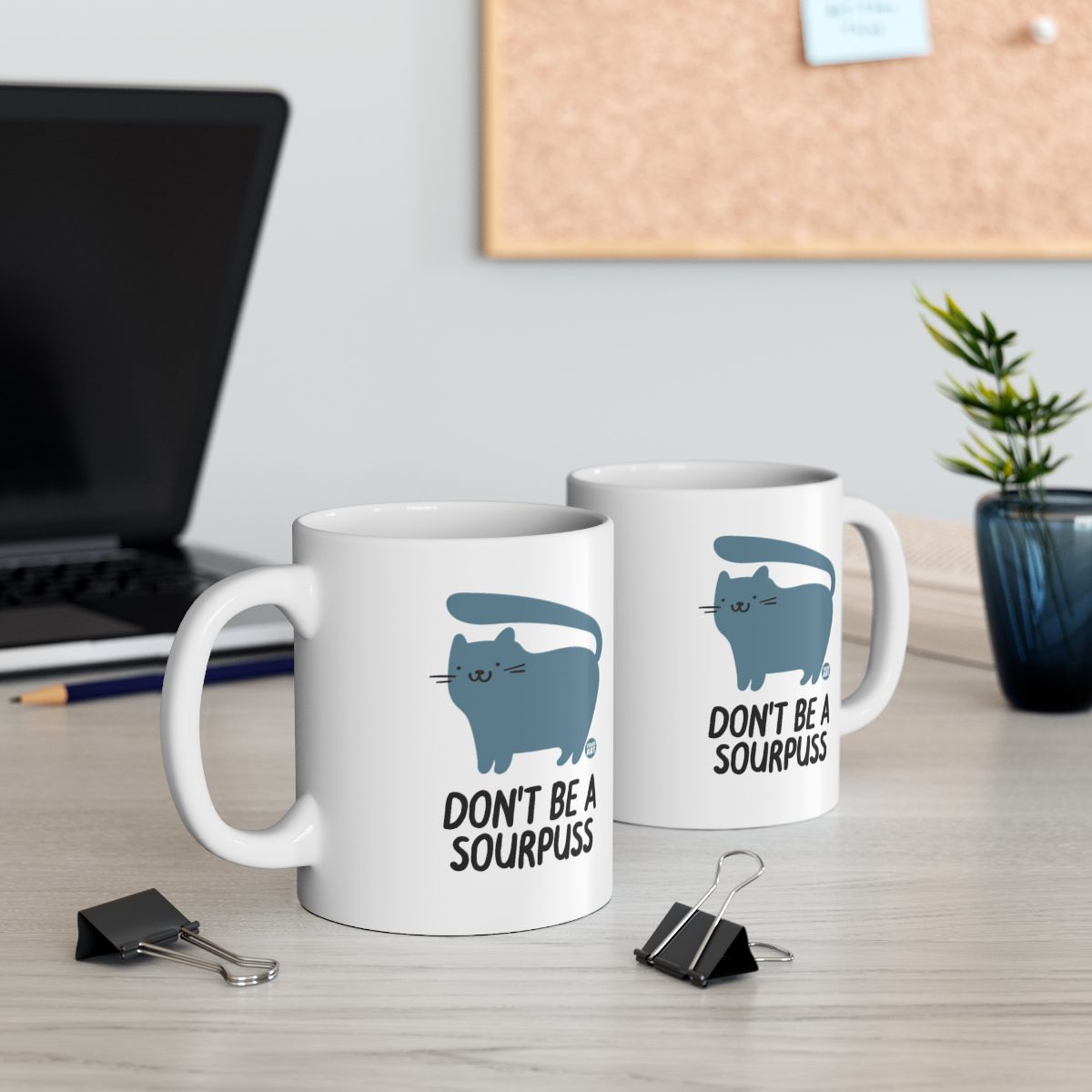 Don't Be A Sourpuss Cute Cat Graphic Coffee Mug