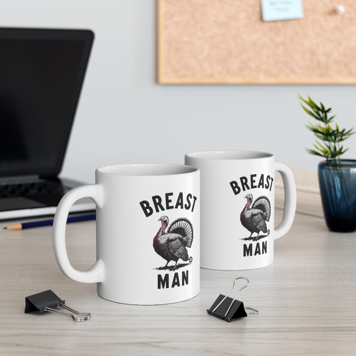 Funny Turkey Breast Man Mug for Thanksgiving Coffee